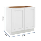 CNC Luxor 5-Piece White 36" W Full Height Double Door Base Cabinet