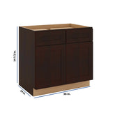 J&K Java Coffee S1 Double Door Standard Base Cabinet - 36" W