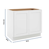 CNC Luxor 5-Piece White 39" W Full Height Double Door Base Cabinet W/ 1 Pullout Shelf