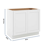 CNC Luxor 5-Piece White 39" W Full Height Double Door Base Cabinet