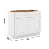 CNC Luxor 5-Piece White 39" W X 32 1/2" H Double Door 2 Drawer Base Cabinet