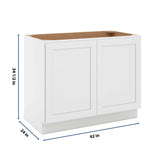 CNC Luxor 5-Piece White 42" W Full Height Double Door Base Cabinet W/ 2 Pullout Shelf