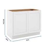 CNC Luxor 5-Piece White 42" W Full Height Double Door Base Cabinet