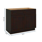 J&K Espresso K8 Double Door Standard Base Cab - 42" W