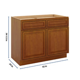 J&K Mocha Glazed K10 Double Door Standard Base Cab - 42" W