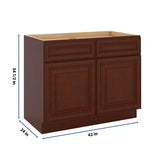 J&K Mahogany J5 Double Door Standard Base Cab - 42" W