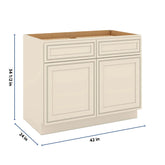 J&K Pearl Glazed H9 Double Door Standard Base Cab - 42" W