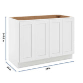 CNC Luxor 5-Piece White 48" W Full Height Four Door Base Cabinet