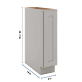 CNC Luxor Misty Grey 09" W Full Height Single Door Base Cabinet