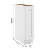 CNC Luxor 5-Piece White 09" W Full Height Single Door Base Cabinet