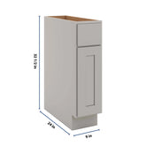 CNC Luxor Misty Grey 09" W X 32 1/2" H Single Door Base Cabinet