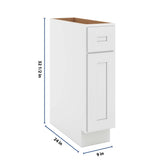 CNC Luxor 5-Piece White 09" W X 32 1/2" H Single Door Base Cabinet