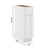 CNC Luxor White 09" W X 32 1/2" H Single Door Base Cabinet
