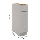 CNC Luxor Misty Grey 09" W Single Door Base Cabinet