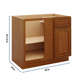 J&K Mocha Glazed K10 Base Blind Corner - 39"W
