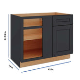 Modernform Cabinet Onyx Black Shaker 42" W X 34 1/2" H X 24" D Blind Base Cabinet