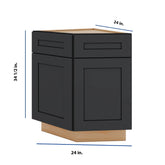 Modernform Cabinet Onyx Black Shaker 24" W X 34 1/2" H X 24" D Base End Corner Cabinet