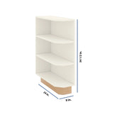 Modernform Cabinet Slim Dove White 09" W X 34 1/2" H X 24" D Base End Open Shelf
