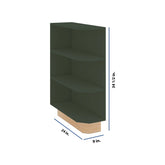 Modernform Cabinet Slim Sage Green 09" W X 34 1/2" H X 24" D Base End Open Shelf