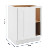 CNC Luxor 5-Piece White 36 To 39" W X 34 1/2" H Full Height Blind Base Cabinet