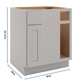 CNC Luxor Misty Grey 36 To 39" W X 32 1/2" H Blind Base Cabinet