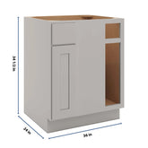CNC Luxor Misty Grey 36 To 39" W X 34 1/2" H Blind Base Cabinet