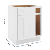 CNC Luxor 5-Piece White 36 To 39" W X 34 1/2" H Blind Base Cabinet