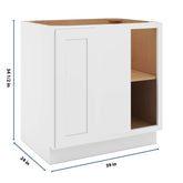 CNC Luxor 5-Piece White 39 To 42" W X 34 1/2" H Full Height Blind Base Cabinet