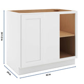 CNC Luxor 5-Piece White 42 To 45" W X 34 1/2" H Full Height Blind Base Cabinet