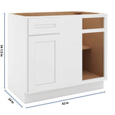 CNC Luxor 5-Piece White 42 To 45" W X 34 1/2" H Blind Base Cabinet