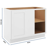 CNC Luxor 5-Piece White 45 To 48" W X 34 1/2" H Full Height Blind Base Cabinet
