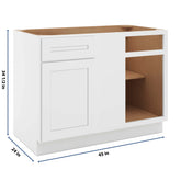 CNC Luxor 5-Piece White 45 To 48" W X 34 1/2" H Blind Base Cabinet