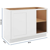CNC Luxor 5-Piece White 48 To 51" W X 34 1/2" H Full Height Blind Base Cabinet