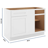 CNC Luxor 5-Piece White 48 To 51" W X 34 1/2" H Blind Base Cabinet