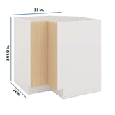 Modernform Cabinet Natural Oak 33" W X 34 1/2" H X 24" D Base Diagonal Corner w/Lazy Susan Cabinet