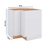 Modernform Cabinet Matte White 33" W X 34 1/2" H X 24" D Base Diagonal Corner w/Lazy Susan Cabinet