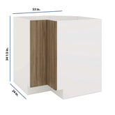 Modernform Cabinet Walnut 33" W X 34 1/2" H X 24" D Base Diagonal Corner w/Lazy Susan Cabinet