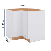 Modernform Cabinet Matte White 36" W X 34 1/2" H X 24" D Base Diagonal Corner w/Lazy Susan Cabinet