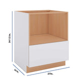 Modernform Cabinet Matte White 27" W X 34 1/2" H X 24" D Base Microwave Cabinet