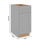 J&K Castle Grey S5 Base Waste Bin Pull-Out w/One (1) Bin Cut-out - 15" W