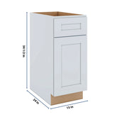 J&K White Shaker S8 Base Waste Bin Pull-Out w/One (1) Bin Cut-out - 15" W