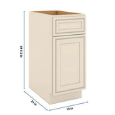 J&K Pearl Glazed H9 Base Waste Bin Pull-Out w/One (1) Bin Cut-out - 15" W