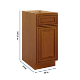 J&K Mocha Glazed K10 Base Waste Bin Pull-Out w/One (1) Bin Cut-out - 15" W