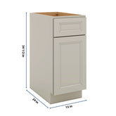 J&K Pebble B6 Base Waste Bin Pull-Out w/One (1) Bin Cut-out - 15" W