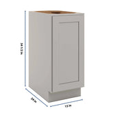 CNC Luxor Misty Grey 15" W Full Height Waste Basket Cabinet