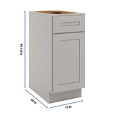 CNC Luxor 5-Piece Misty Grey 15" W Waste Basket Cabinet