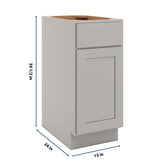 CNC Luxor Misty Grey 15" W Waste Basket Cabinet