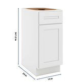 CNC Luxor 5-Piece White 15" W Waste Basket Cabinet