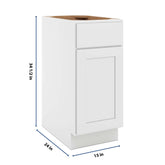 CNC Luxor White 15" W Waste Basket Cabinet