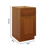 J&K Mocha Glazed K10 Base Waste Bin Pull-Out w/Two (2) Bin Cut-outs - 18" W